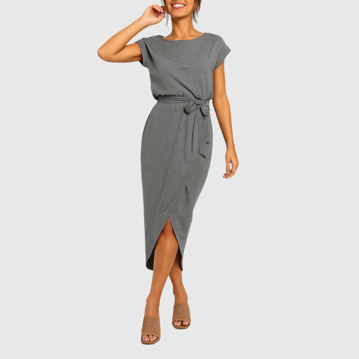 Millie | Polished Tie-Waist Midi Jumper Dress