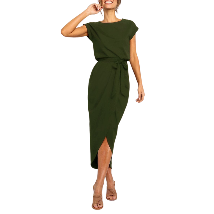 Millie | Polished Tie-Waist Midi Jumper Dress