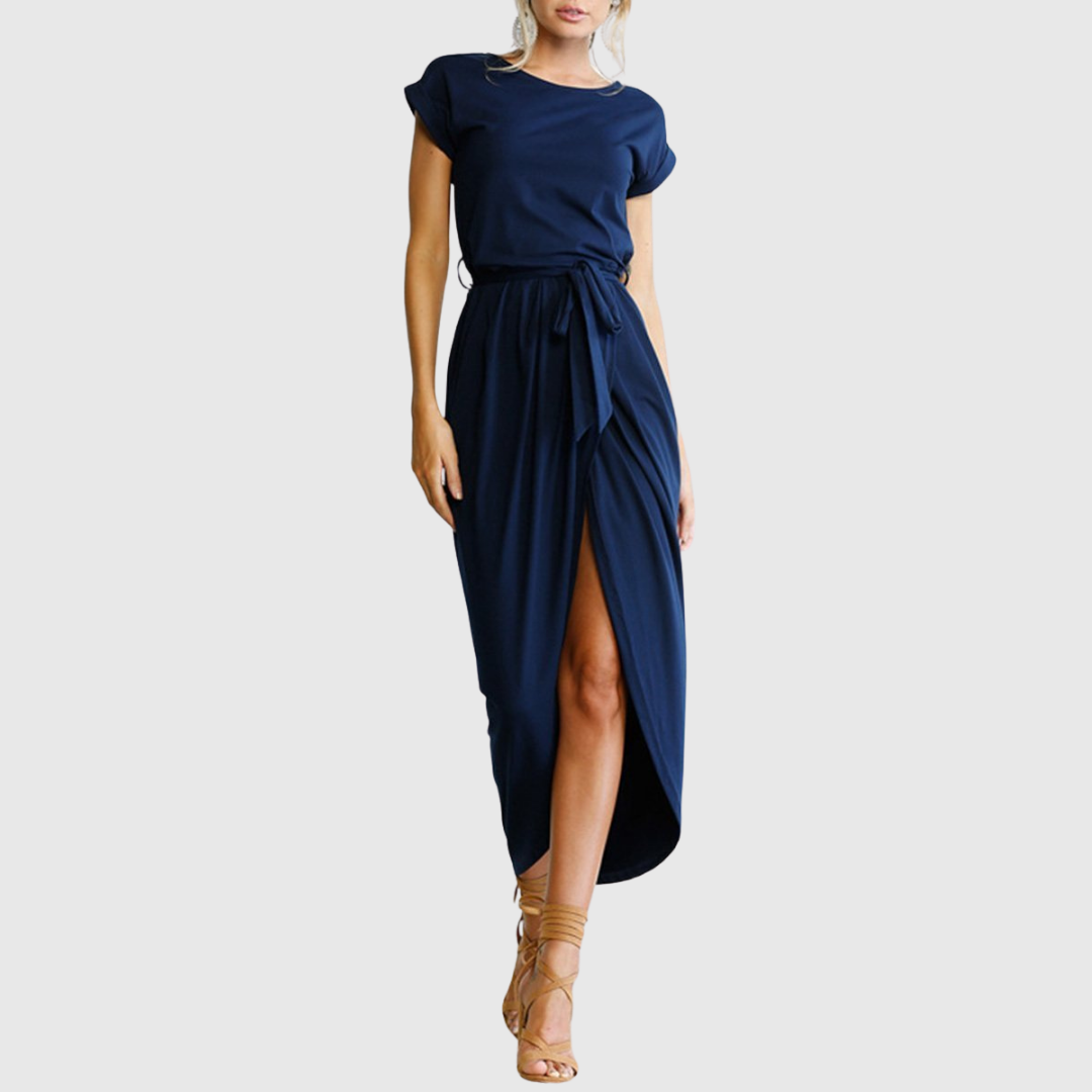 Millie | Polished Tie-Waist Midi Jumper Dress
