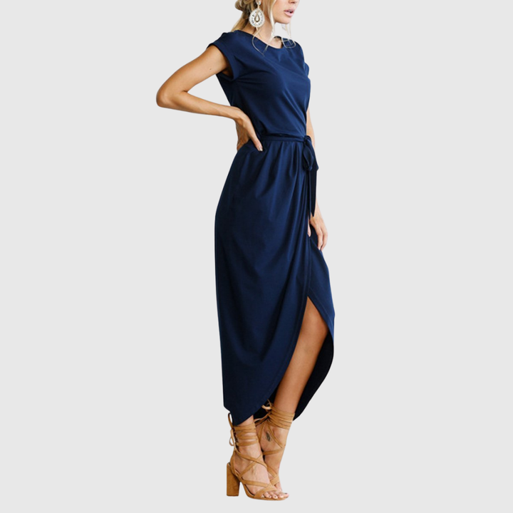 Millie | Polished Tie-Waist Midi Jumper Dress