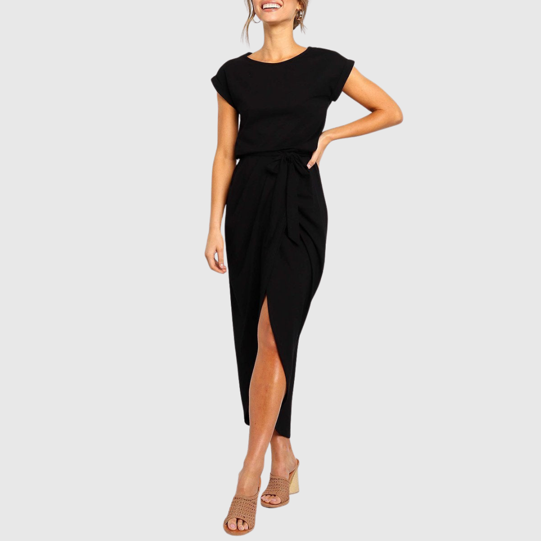 Millie | Polished Tie-Waist Midi Jumper Dress