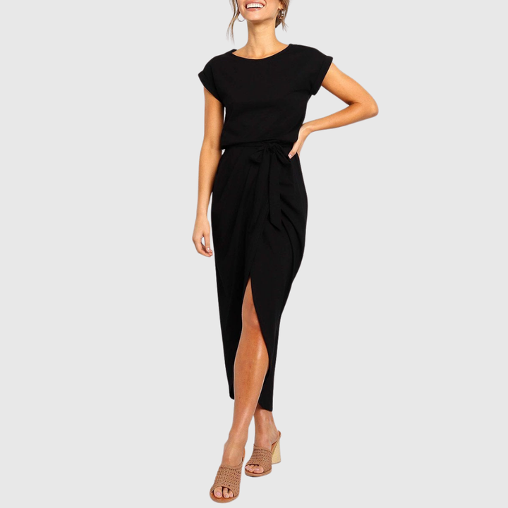 Millie | Polished Tie-Waist Midi Jumper Dress