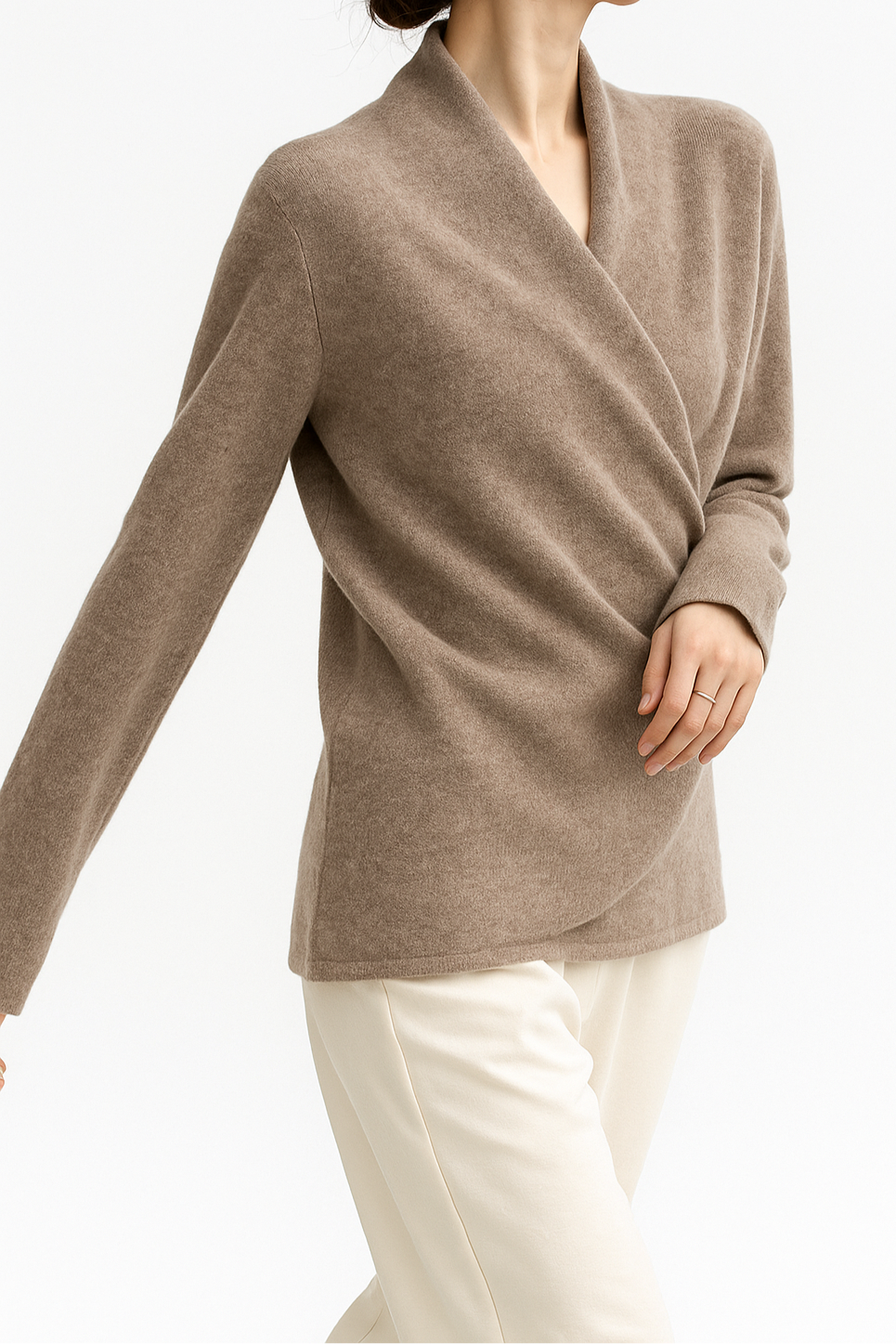 Millie | Polished Wrap V-Neck Knit Womens Jumpers