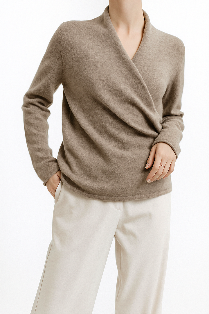 Millie | Polished Wrap V-Neck Knit Womens Jumpers