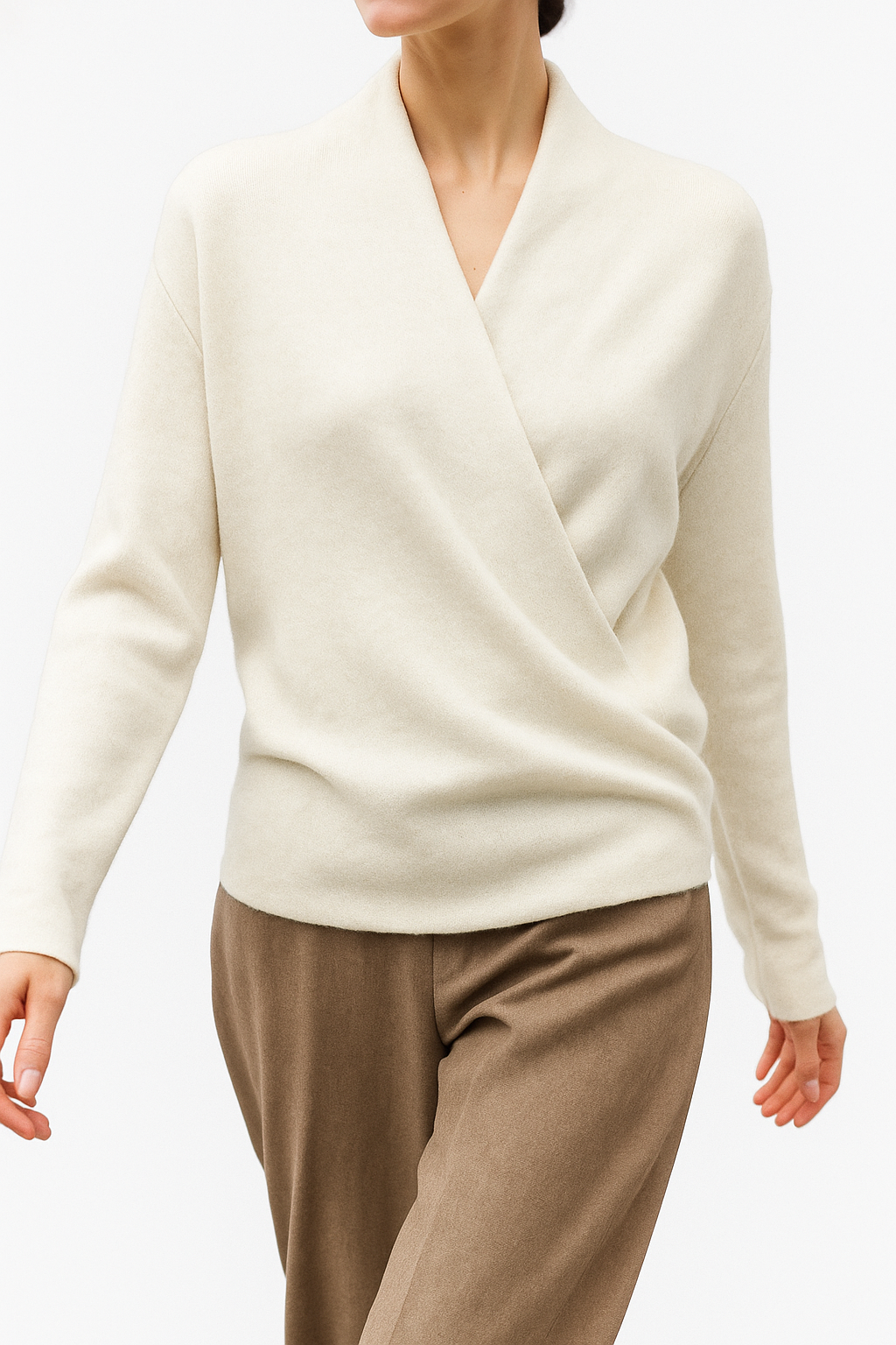 Millie | Polished Wrap V-Neck Knit Womens Jumpers