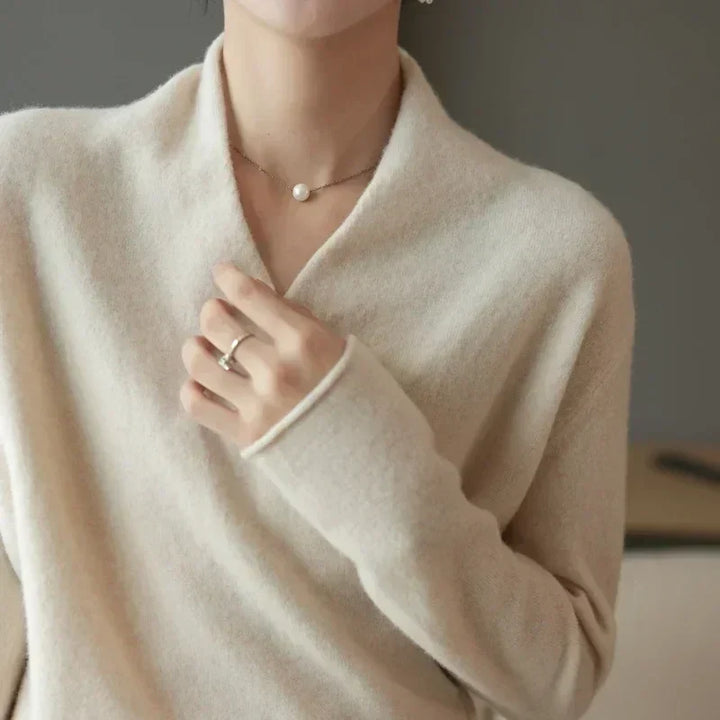 Millie | Polished Wrap V-Neck Knit Womens Jumpers