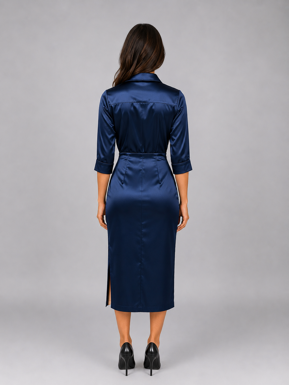 Nancy | Refined Satin Cowl Neck Christmas Dress