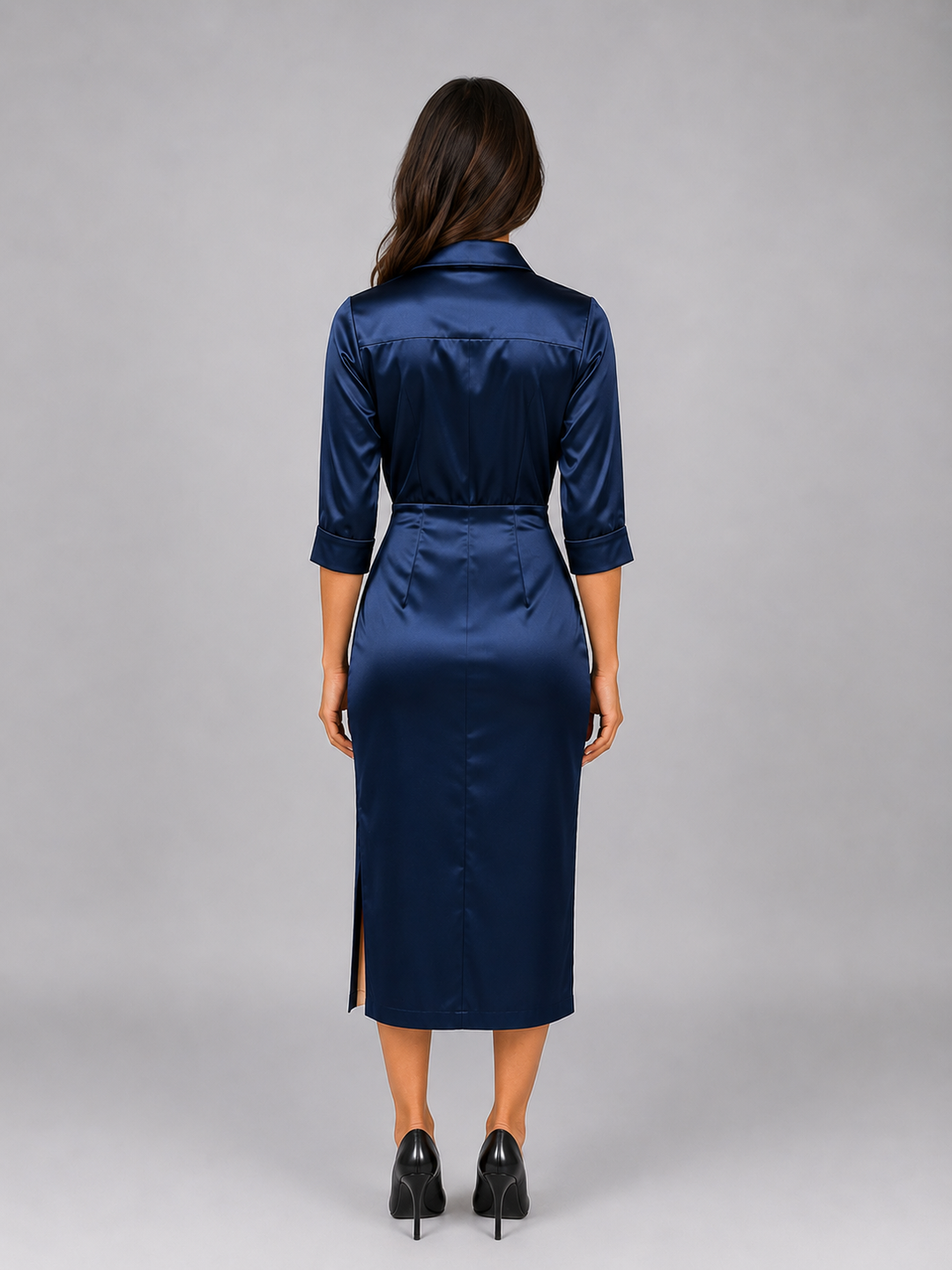 Nancy | Refined Satin Cowl Neck Christmas Dress