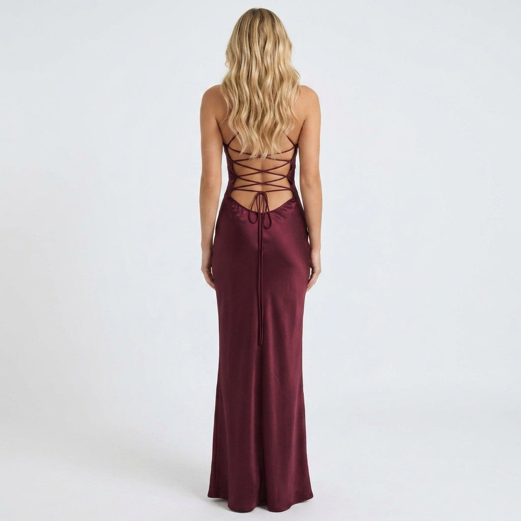 Nellie | Classic Sequin Halterneck Christmas Dress Maxi Gown