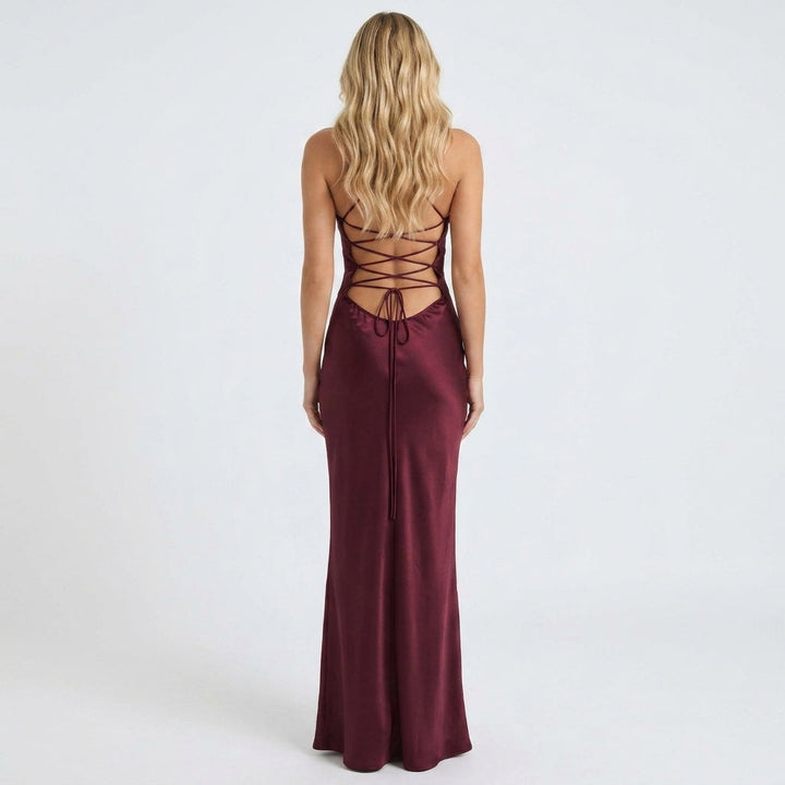 Nellie | Classic Sequin Halterneck Christmas Dress Maxi Gown