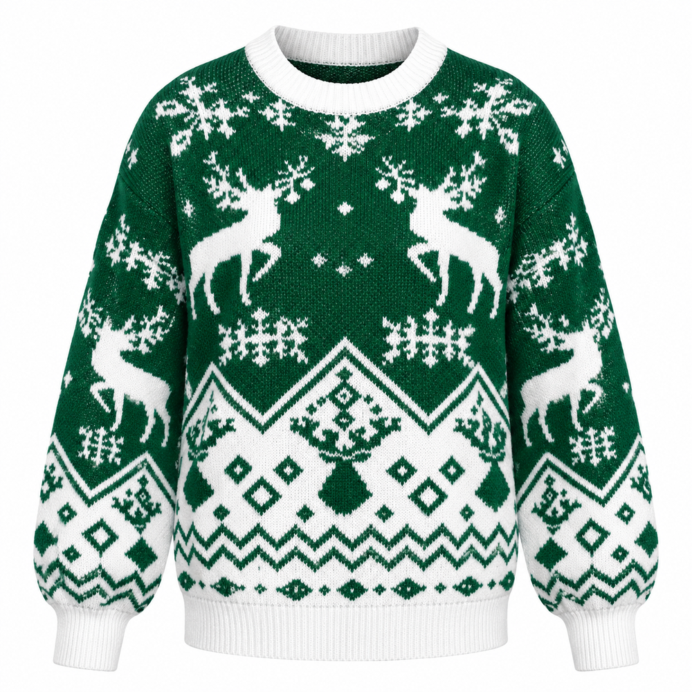 Nellie | Reindeer Fair Isle Christmas Jumper for Women