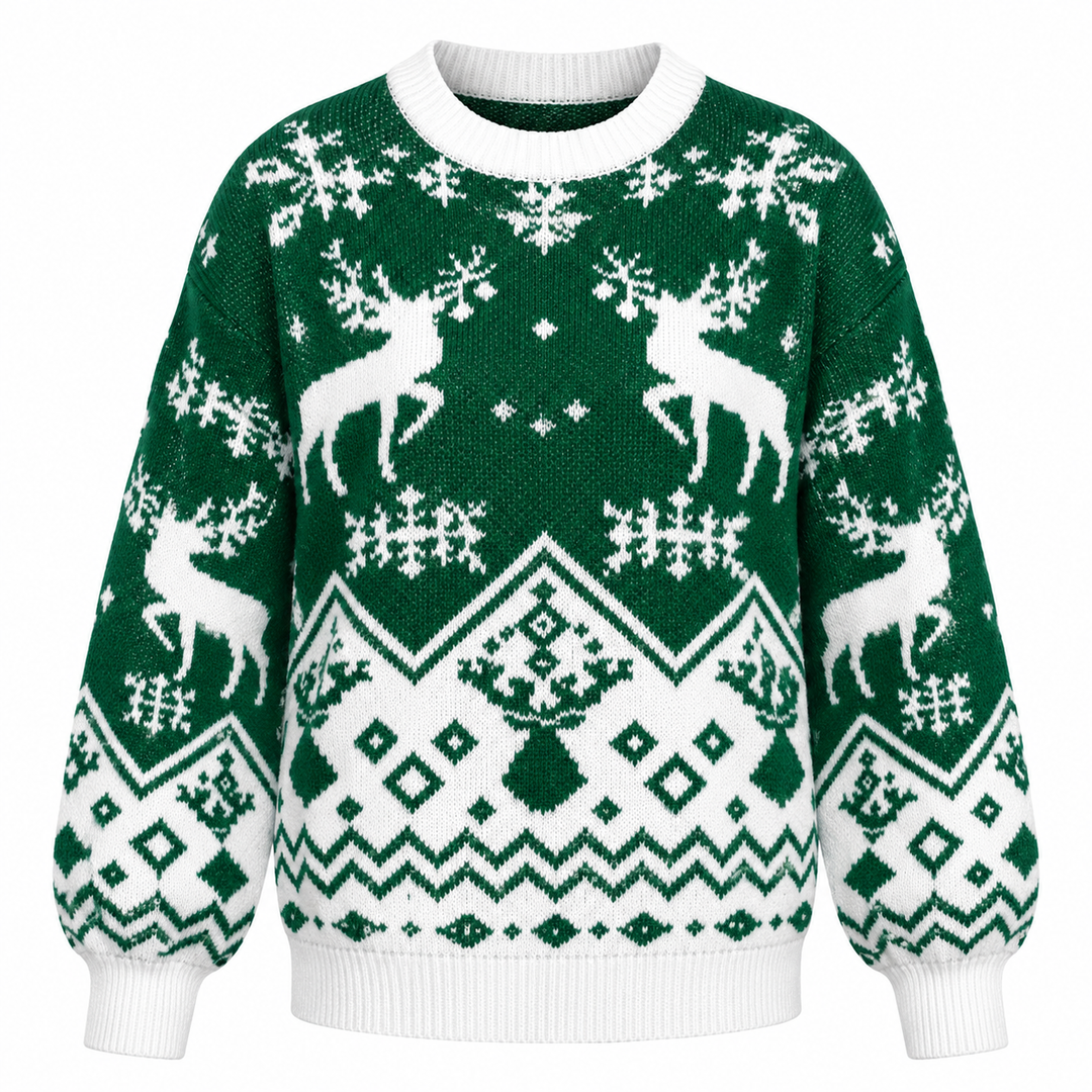 Nellie | Reindeer Fair Isle Christmas Jumper for Women