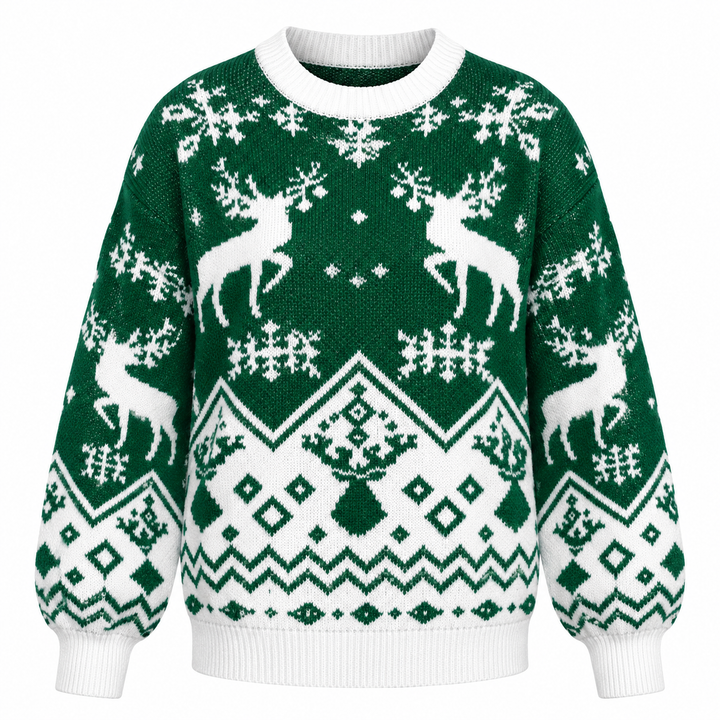 Nellie | Reindeer Fair Isle Christmas Jumper for Women