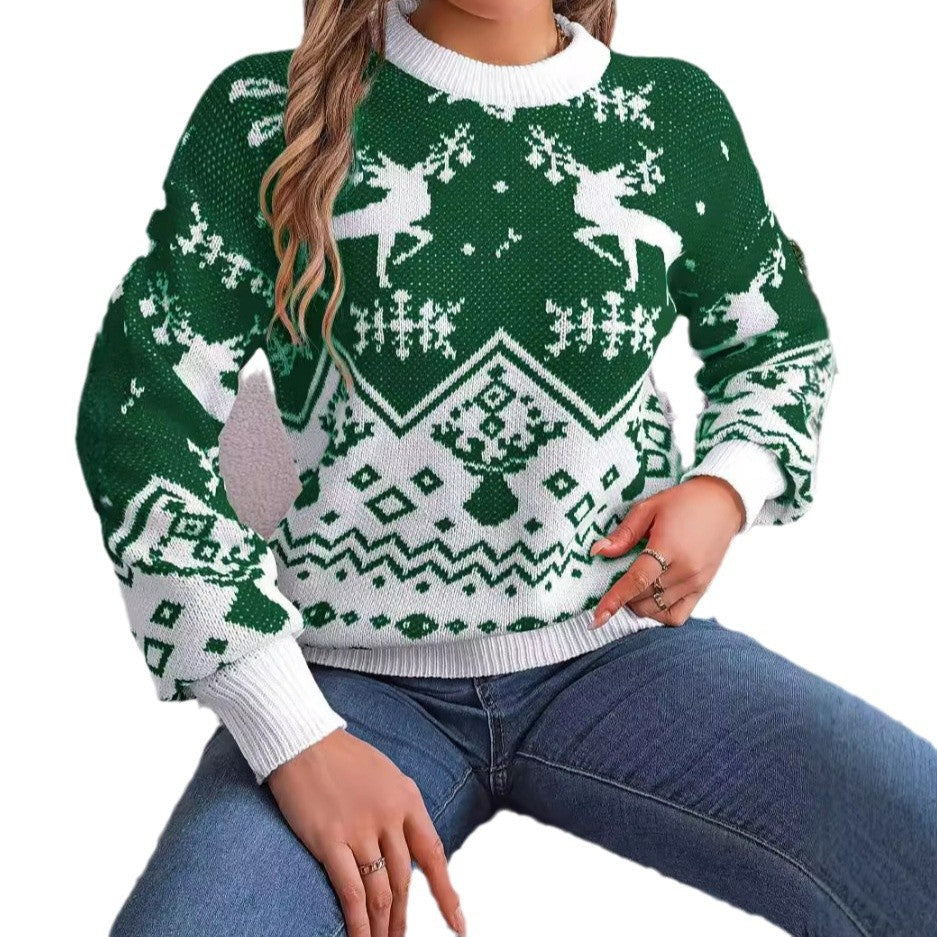 Nellie | Reindeer Fair Isle Christmas Jumper for Women