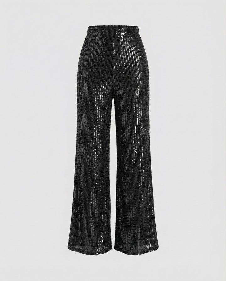 Nora | Chic Sequin Wide Leg Palazzo Trousers