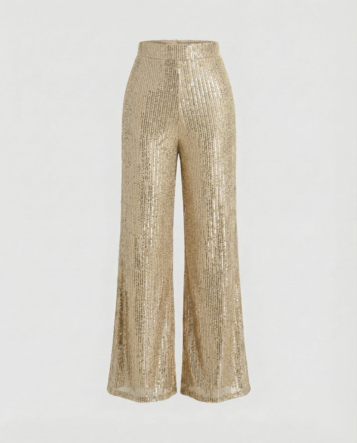 Nora | Chic Sequin Wide Leg Palazzo Trousers