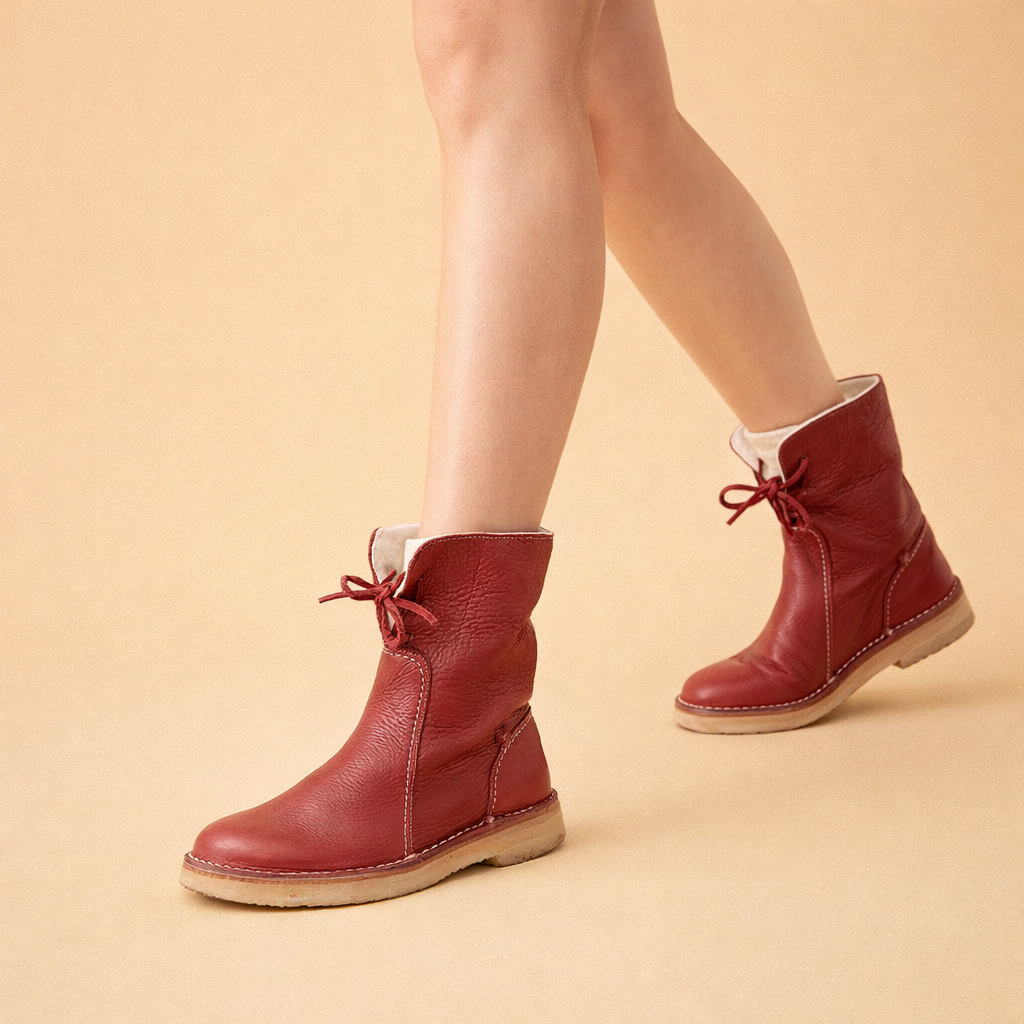 Nora | Sophisticated Lace-Up Short Snow Boots for Women