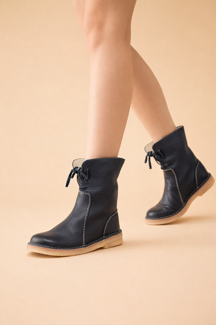 Nora | Sophisticated Lace-Up Short Snow Boots for Women