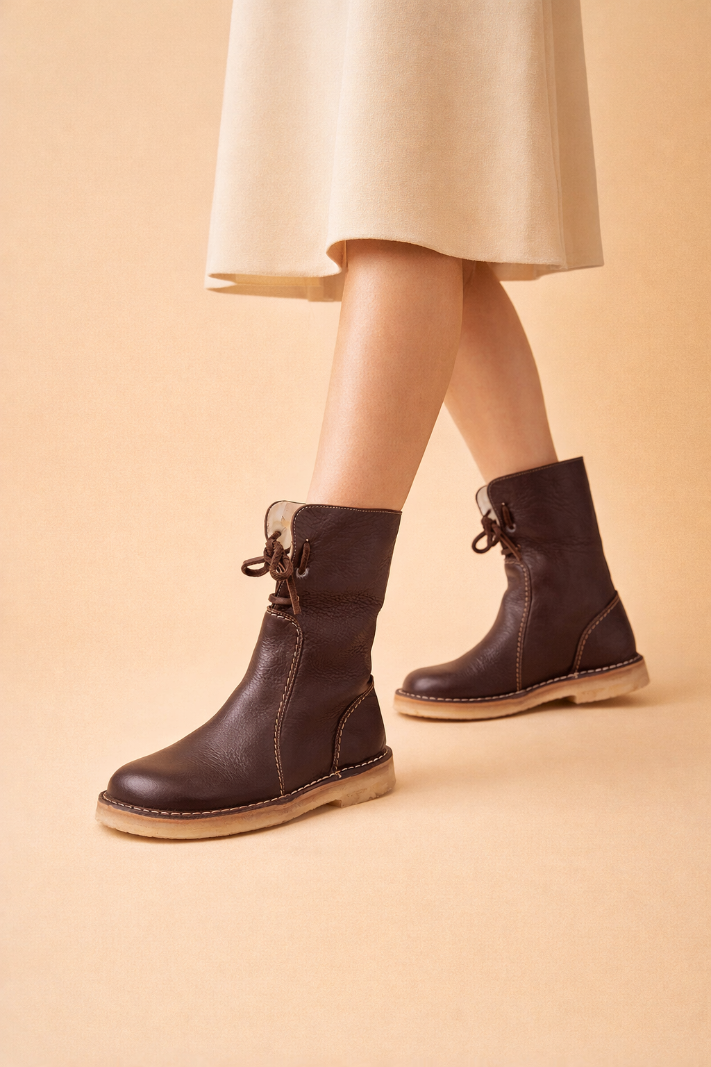 Nora | Sophisticated Lace-Up Short Snow Boots for Women