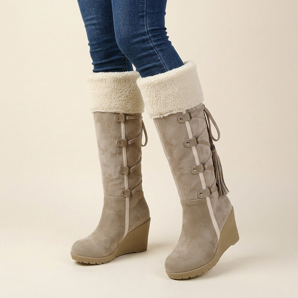 Nova | Classic Snow Boots Women Knee High Wedge Heel Winter Boots