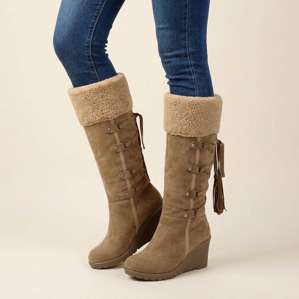 Nova | Classic Snow Boots Women Knee High Wedge Heel Winter Boots