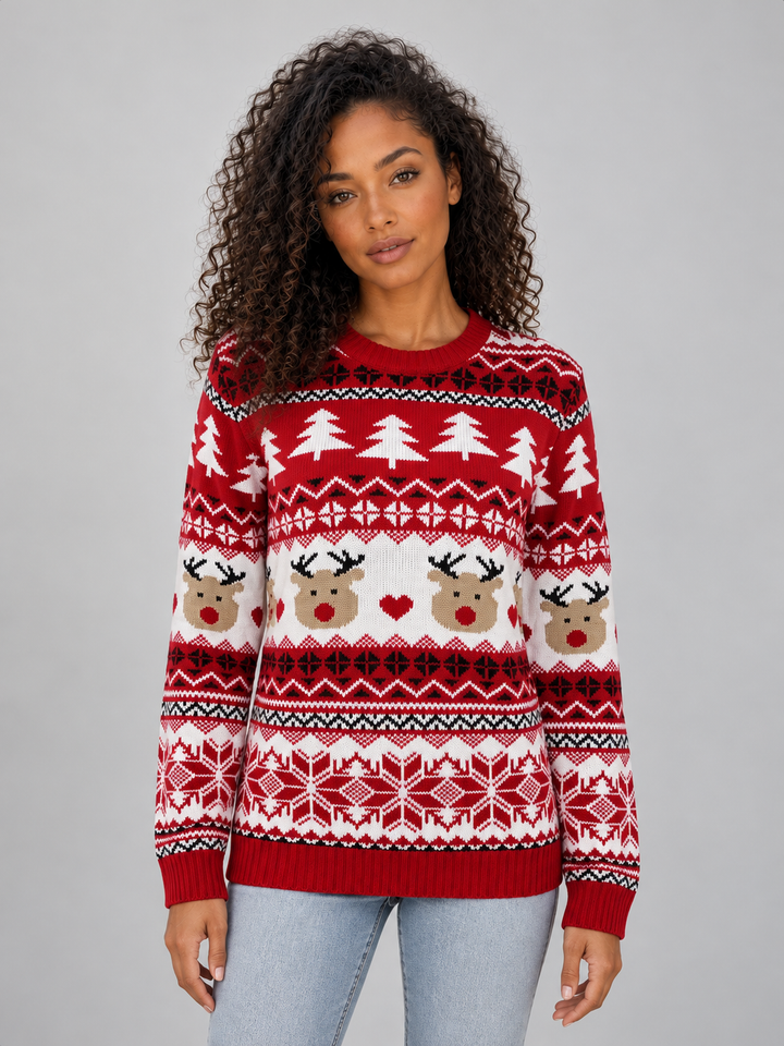 Nova | Stylish Knitted Reindeer Christmas Jumper for Women