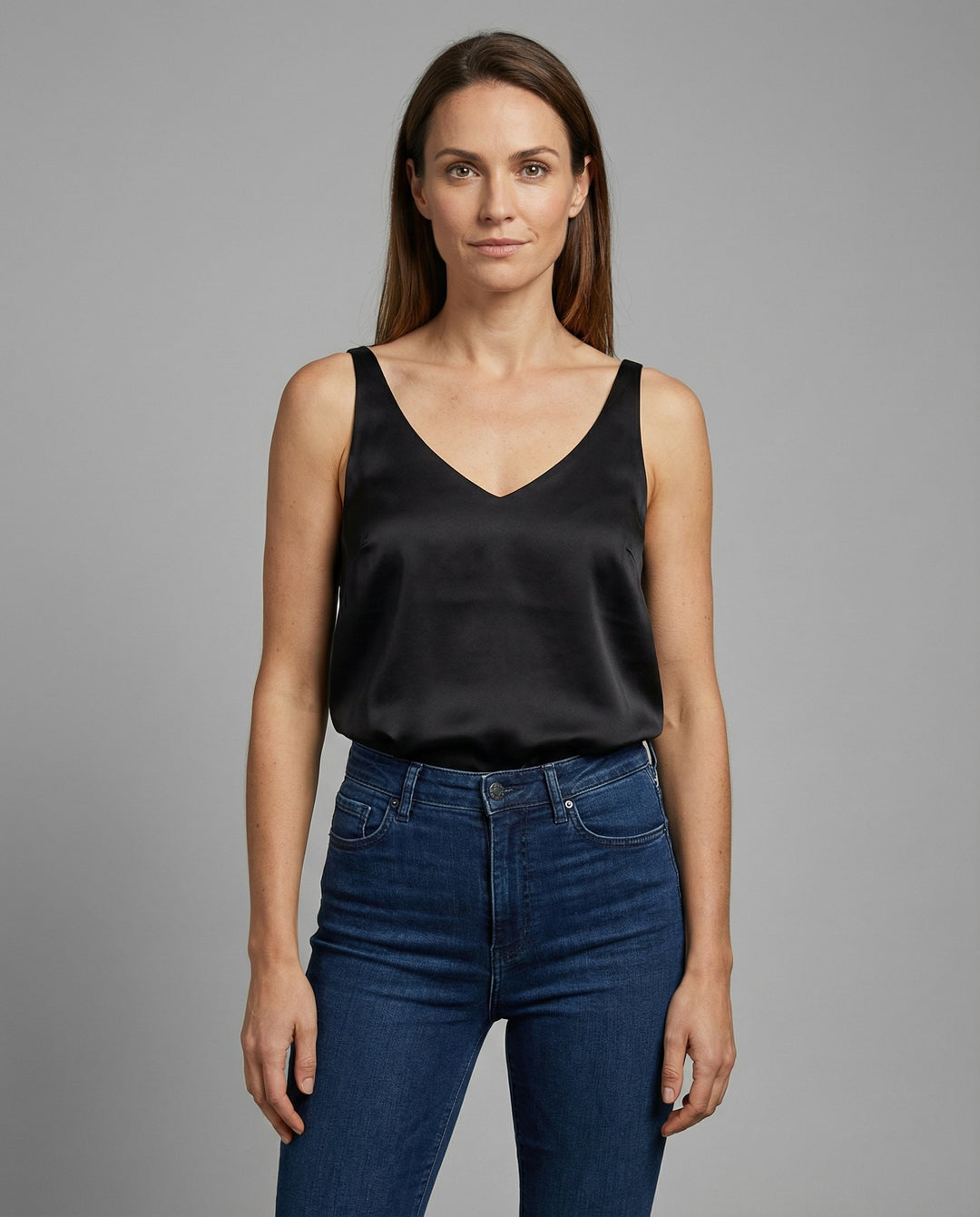 Nova | Stylish V-Neck Satin Party Top with Wide Straps