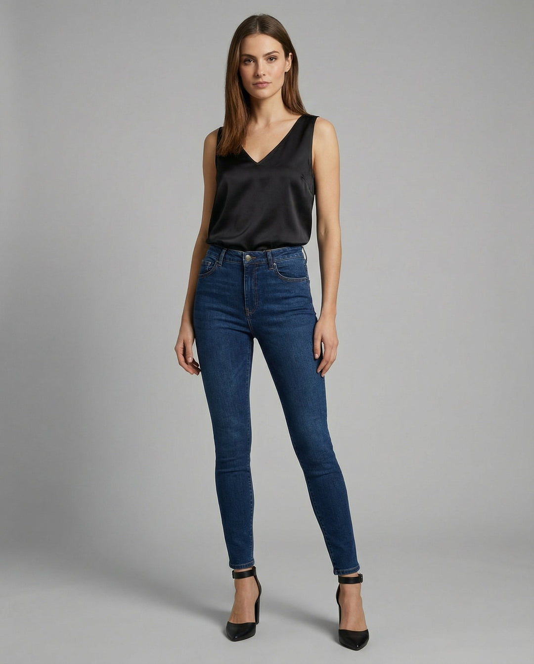 Nova | Stylish V-Neck Satin Party Top with Wide Straps