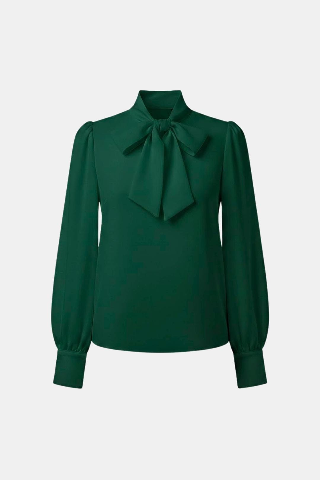 Olive | Effortless Bow-Tie Neck Party Top with Puff Sleeves