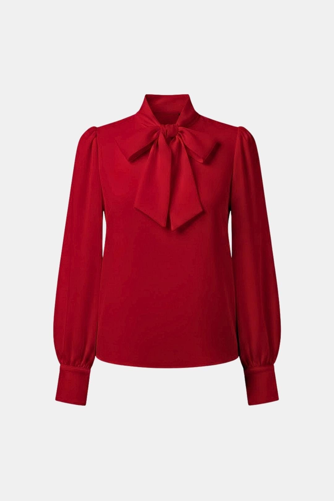 Olive | Effortless Bow-Tie Neck Party Top with Puff Sleeves