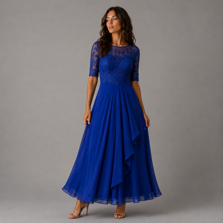 Olive | Refined Embroidered Lace Christmas Party Dress