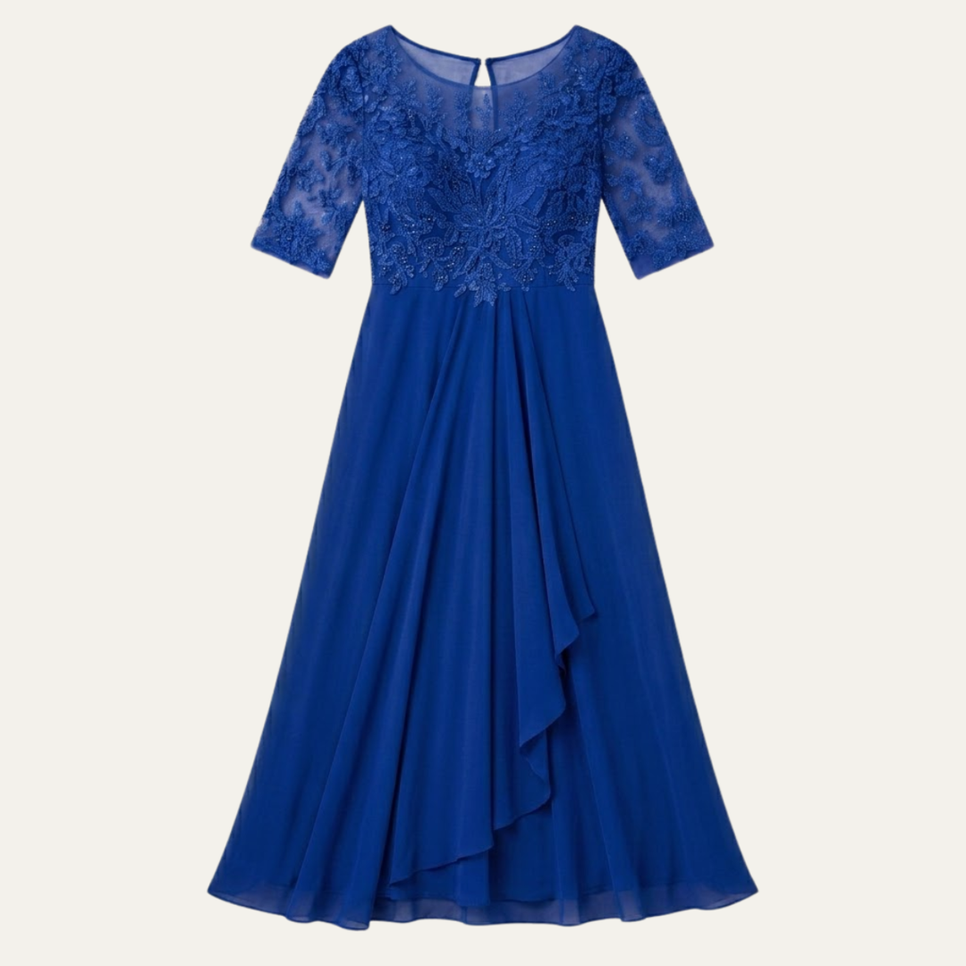 Olive | Refined Embroidered Lace Christmas Party Dress