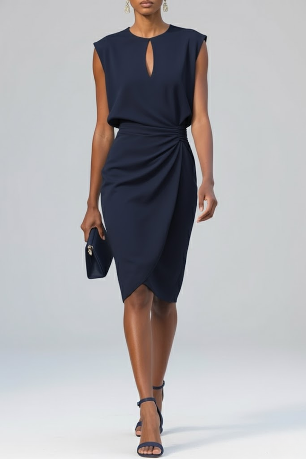 Orla | Chic Keyhole Midi Cocktail Christmas Party Dress