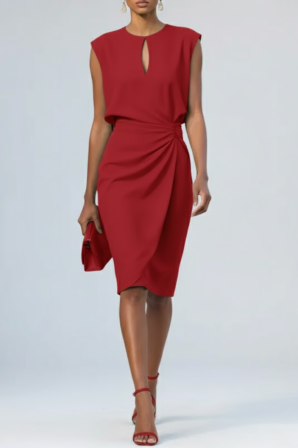 Orla | Chic Keyhole Midi Cocktail Christmas Party Dress