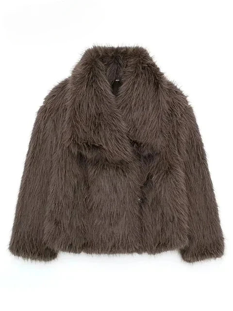 Ottilie | Cosy Oversized Faux Fur Coat with Statement Collar