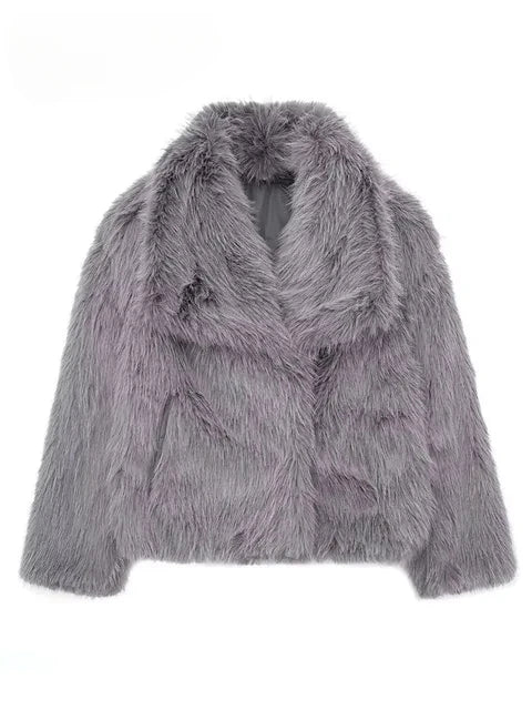 Ottilie | Cosy Oversized Faux Fur Coat with Statement Collar