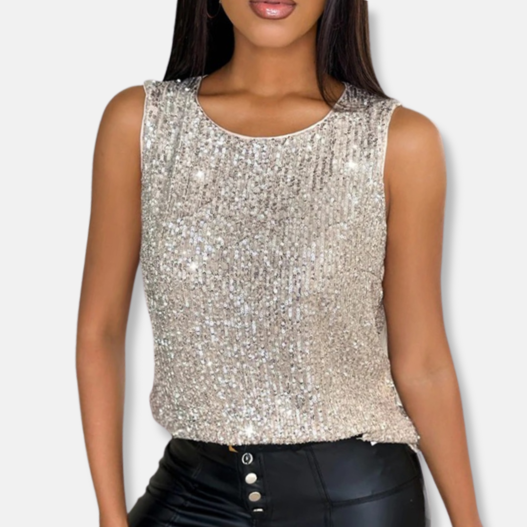 Ottilie | Cosy Sequin Sleeveless Party Top