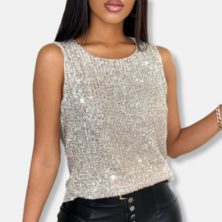 Ottilie | Cosy Sequin Sleeveless Party Top