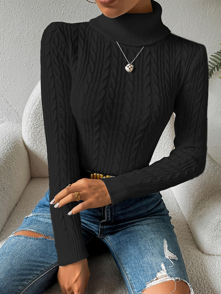 Penelope | Classic Cable Knit Turtleneck Christmas Jumper for Women