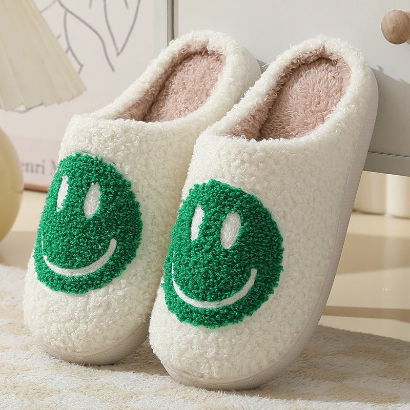 Penelope | Cosy Smiley Face Fluffy Slip-On Slippers