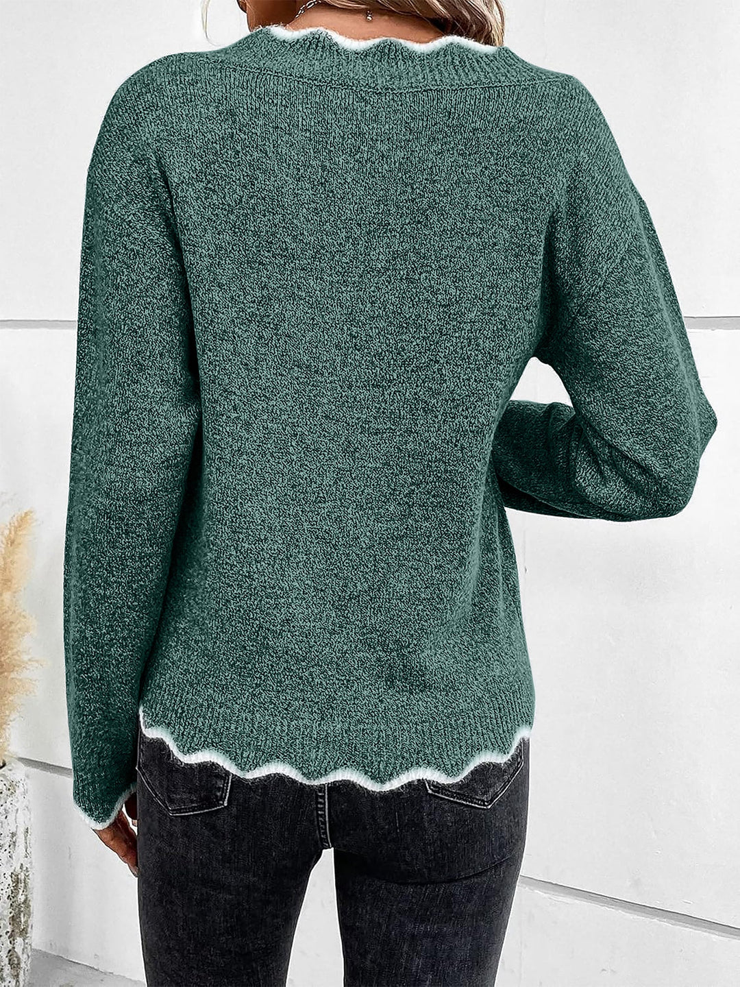 Penelope | Timeless Notch V-Neck Long Sleeve Womens Knit Jumper