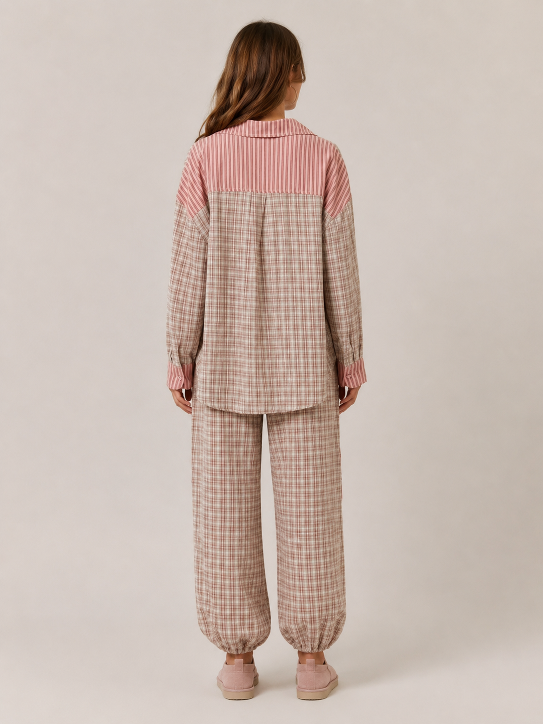 Phoebe | Cosy Checked Long Sleeve Ladies Pyjamas