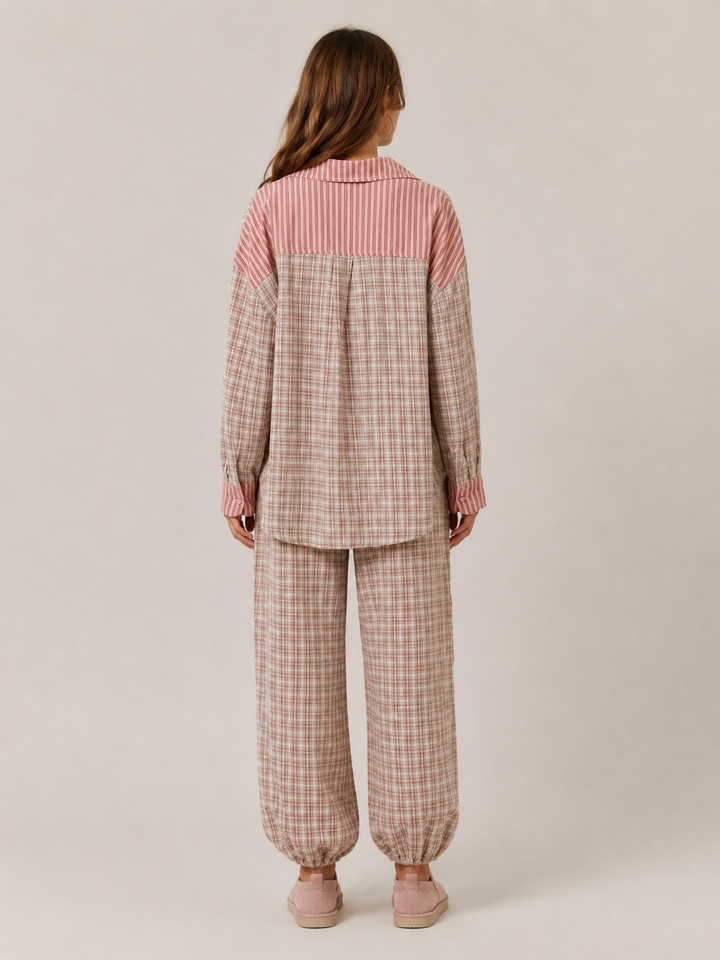 Phoebe | Cosy Checked Long Sleeve Ladies Pyjamas