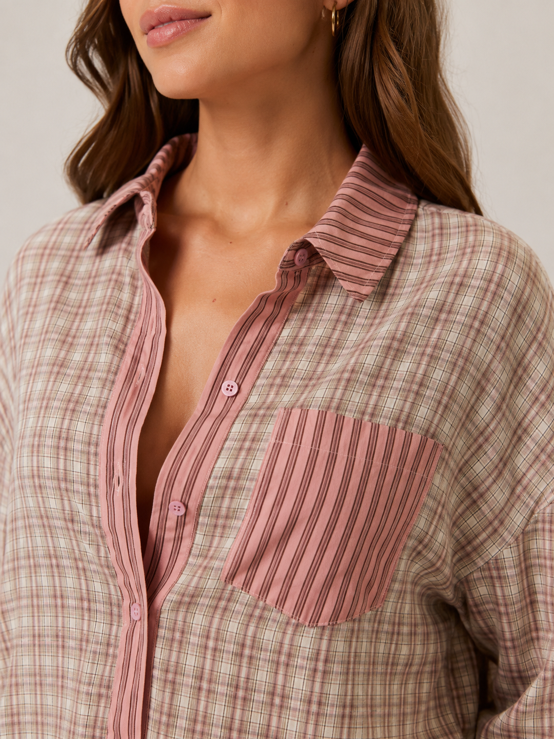 Phoebe | Cosy Checked Long Sleeve Ladies Pyjamas