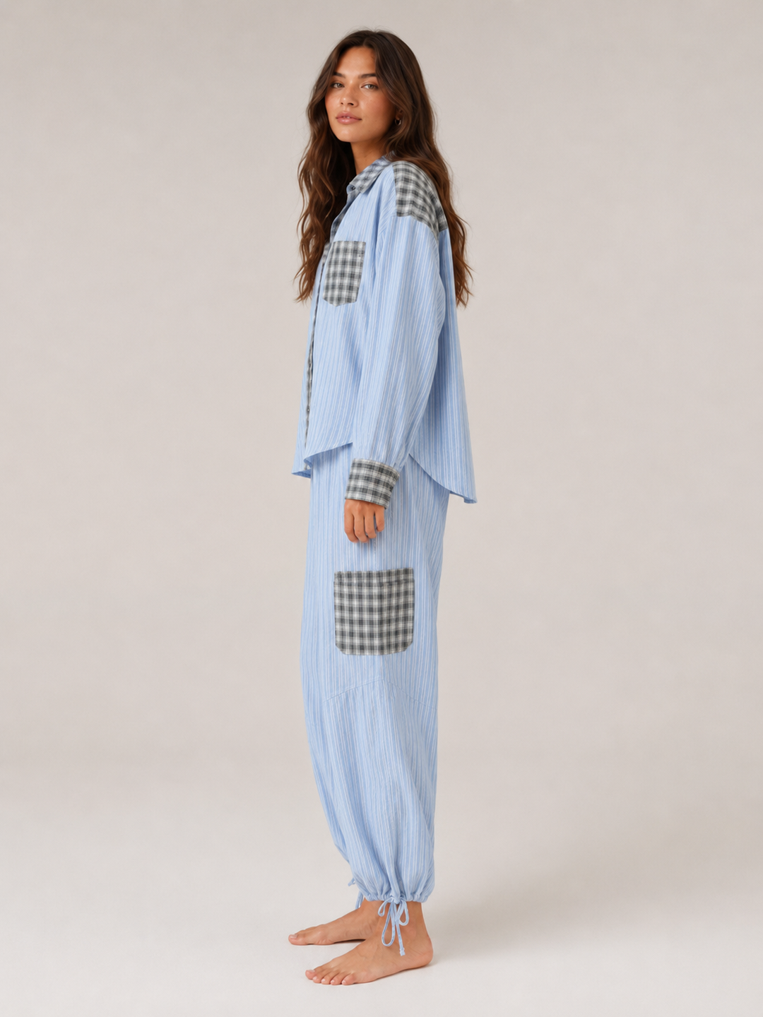 Phoebe | Cosy Checked Long Sleeve Ladies Pyjamas