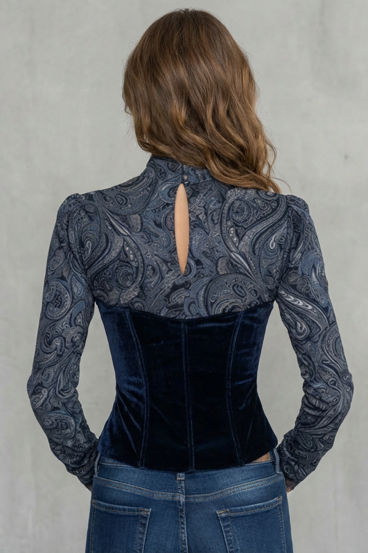 Phoebe | Stylish Baroque Lace Paisley Party Top