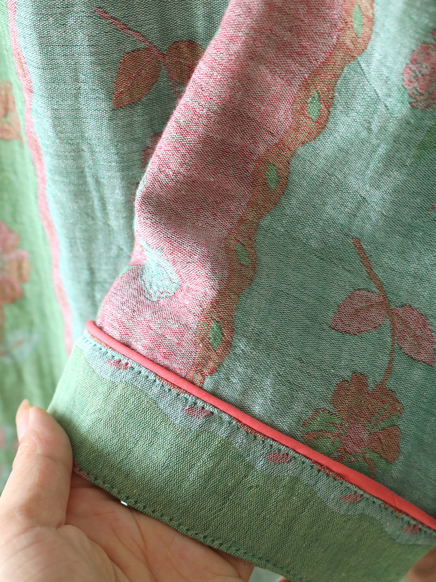 Poppy | Elegant Floral Jacquard Ladies Pyjamas Set