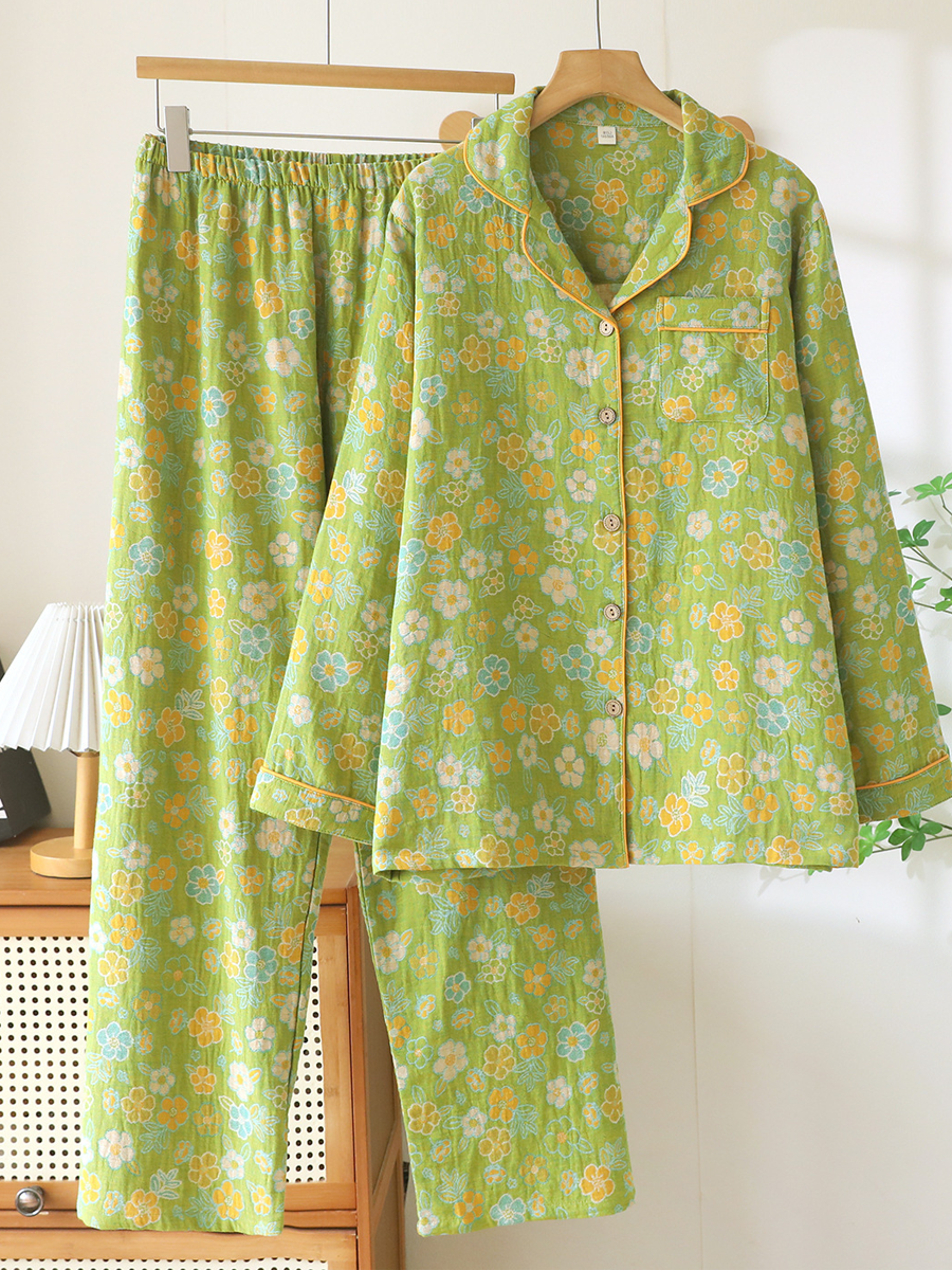 Poppy | Elegant Floral Jacquard Ladies Pyjamas Set