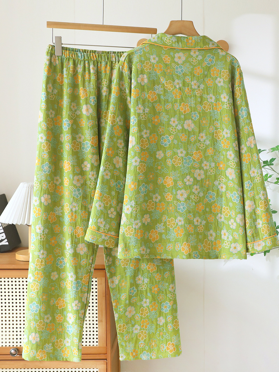 Poppy | Elegant Floral Jacquard Ladies Pyjamas Set