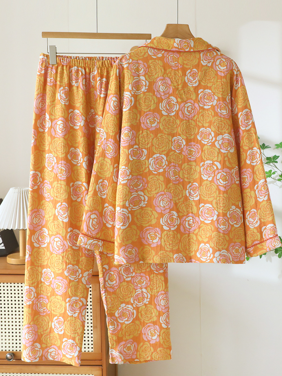 Poppy | Elegant Floral Jacquard Ladies Pyjamas Set